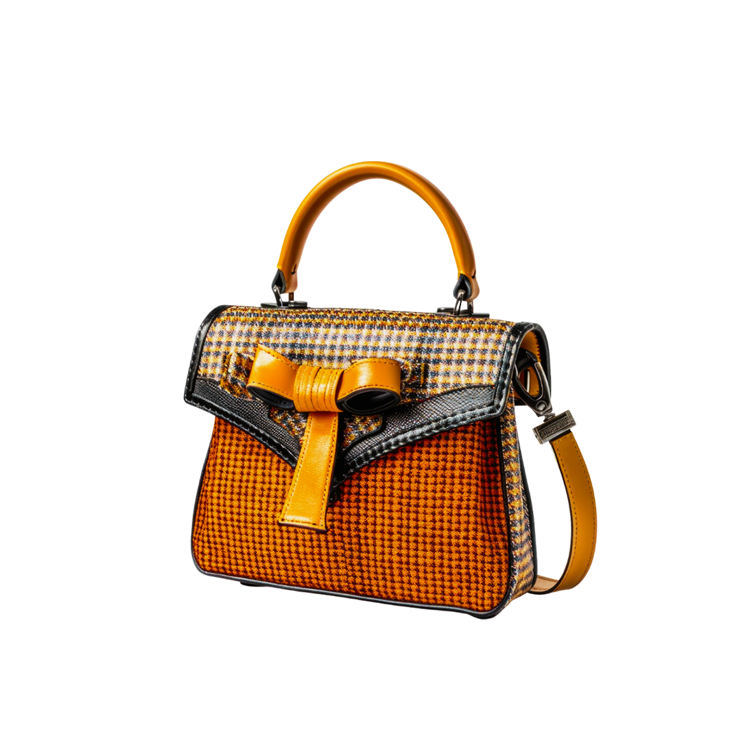 Orange Tweed Satchel